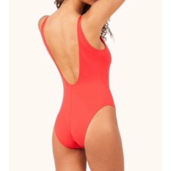 Lively One Piece Swim Suit Jet Black Low Cut Back Summer Size Xtra Small - Picture 5 of 6